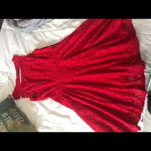 Red lace dress